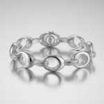 Artisan Statement Bracelet & Ring Set - Sterling Silver Oval Link