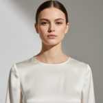 Lustre Silk-Touch Blouse - Ivory Cream